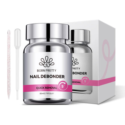 BORN PRETTY 80ML Fast-Acting Nail Glue Remover with Sponge Applicator for Fake Nails, Acrylic Nails & False Tips