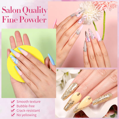 Born Pretty 24-Color Acrylic Powder Set – No Lamp Needed, All Seasons Nails