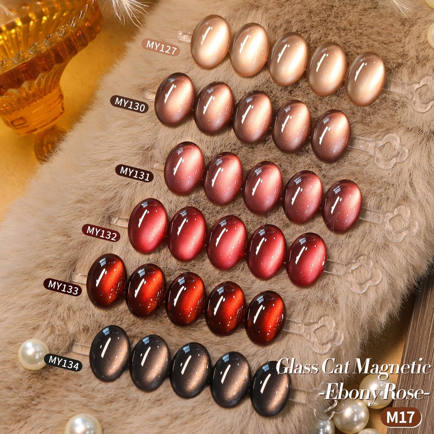 Born Pretty Cat Magnetic Eye Gel Nail Polish Kit – 6x7ml Magnetic Gel Colors (Fall/Winter Glitter)