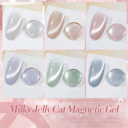 Born Pretty Cat Magnetic Gel Nail Polish Set – Pastel Milky Colors, 7ml x6