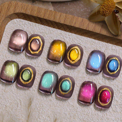 Born Pretty Cat Magnetic Eye Gel Nail Polish Set — 6 Glitter Colors, 7ml, HEMA & TPO Free