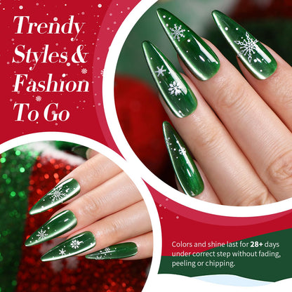 Born Pretty Christmas Cat Magnetic Eye Gel Nail Polish Set – 6 Colors (7ml each) for Holiday Manicure