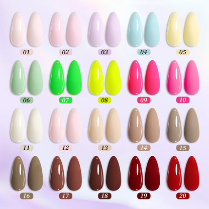 BORN PRETTY 23Pcs Gel Nail Polish Set – 20 Colors Pastel & Neon Kit with Base & Top Coats
