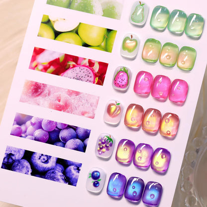 Born Pretty Fruit Colors Cat Magnetic Eye Gel Nail Polish Set – 6 Colors, 7ml