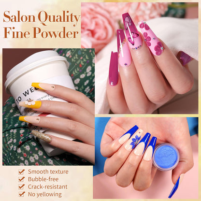 Born Pretty 36-Color Acrylic Powder Set for Fall & Winter – No Lamp Needed, Long-Lasting Nail Art Kit