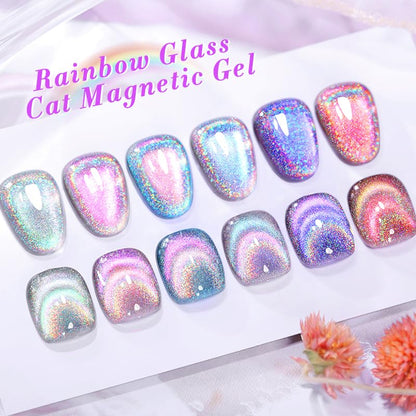 Born Pretty Magnetic Gel Nail Polish Gift Set - 6 Cat Magnetic Holographic Colors