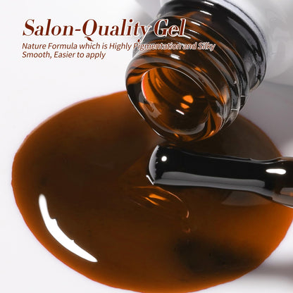 Born Pretty Jelly Gel Nail Polish Set — Fall/Winter 6-Piece 7ml Gel Kit (Brown, Burgundy, Black, Nude, Transparent)