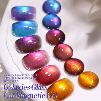 Born Pretty Cat Magnetic Eye Gel Nail Polish – Glitter Auroras Magnetic Cat-Eye Set (6-Piece)