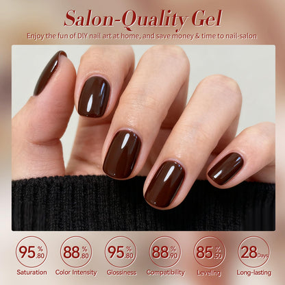 Born Pretty Nude Gel Nail Polish Kit — 6 Colors for Autumn & Winter