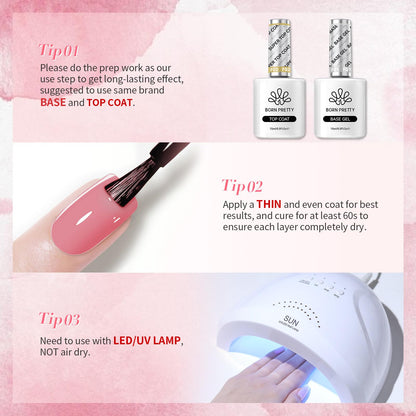 Born Pretty Nude Pink Gel Nail Polish – 6-Piece Neutral Pink Gel Set