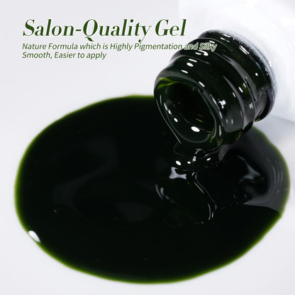 Born Pretty Jelly Green & Milky White Gel Nail Polish Kit – 6 Colors for DIY Manicure & St. Patrick's Day Nail Art