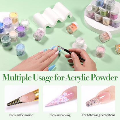 Born Pretty 36-Color Acrylic Powder Set – No Lamp Needed Nail Art Kit