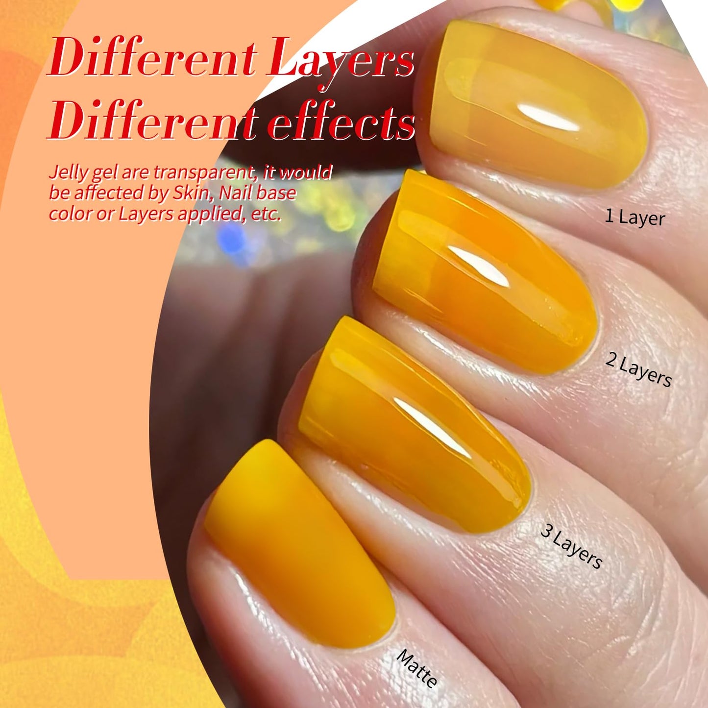 Born Pretty Neon Jelly Gel Nail Polish Kit — 6 Neon Colors for Salon or Home Manicures | UV/LED Cure