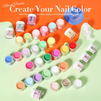 Born Pretty 36-Color Acrylic Powder Set – No Lamp Needed Nail Art Kit