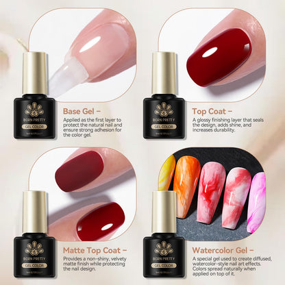 Born Pretty 52Pcs Fall Winter Gel Nail Polish Set – 48 Colors + 4 Base/Top Coats
