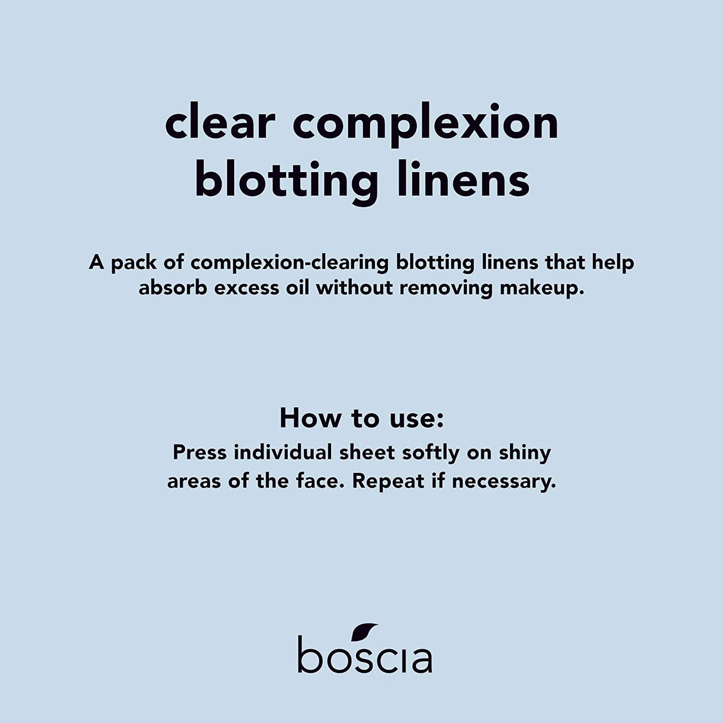 Boscia Clear Complexion Blotting Linens – Vegan Oil-Absorbing Sheets for Oily/Combo Skin | Travel Size 100 Sheets