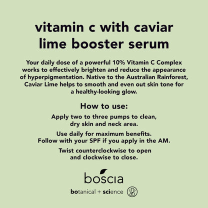boscia Vitamin C with Caviar Lime Booster Serum – Vegan, Cruelty-Free Skin Care
