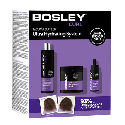 BosleyMD Curl Ultra Hydrating System – 3-Step Anti-Thinning Regimen for Curly & Coily Hair