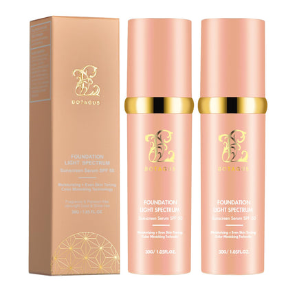 Botagus Foundation 4 in 1 Light Spectrum SPF50+ – 2 Pack Waterproof Longwear Foundation & Concealer