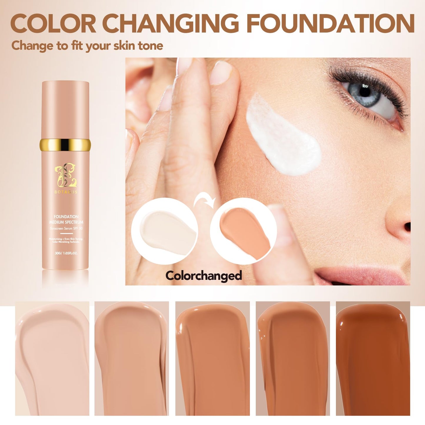 Botagus Match Cosmetics Foundation 4 in 1 - SPF50+ Longwear Foundation & Concealer