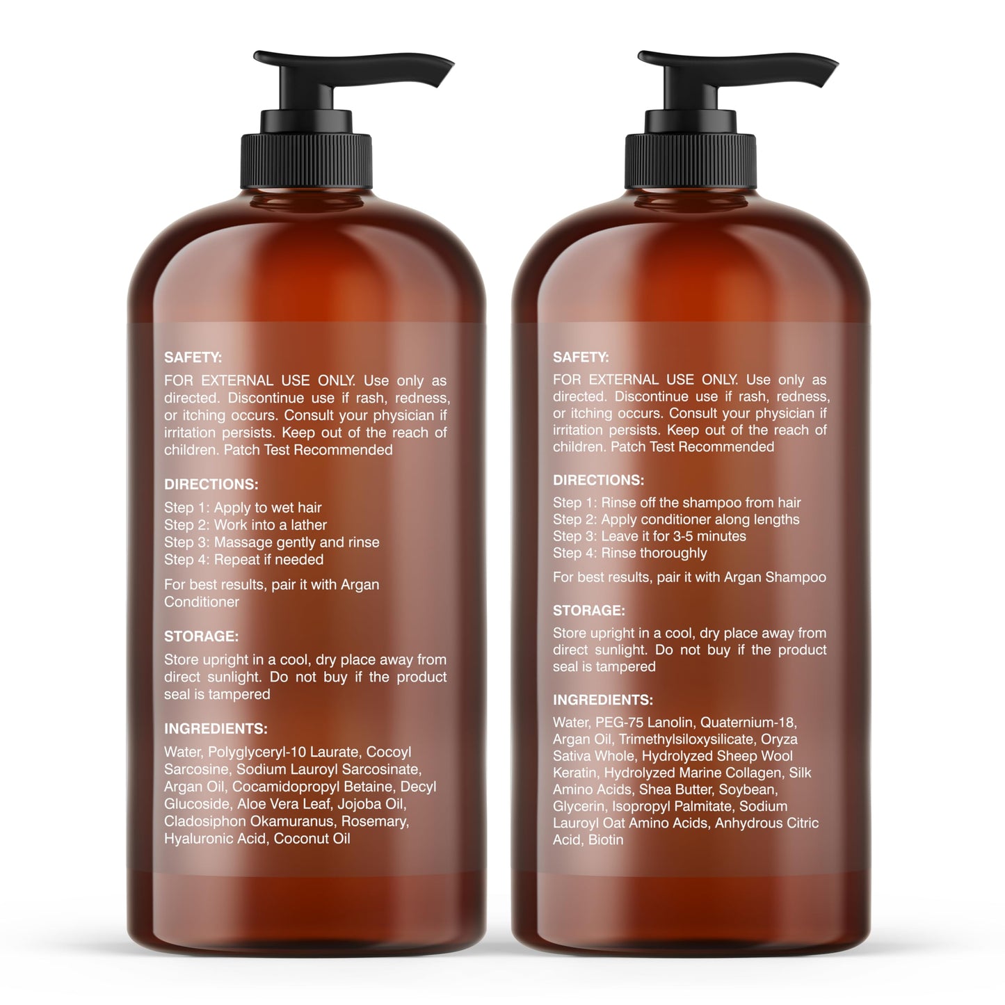 Botanic Hearth Argan Oil Shampoo & Conditioner Set – 16 oz Each, Sulfate Free