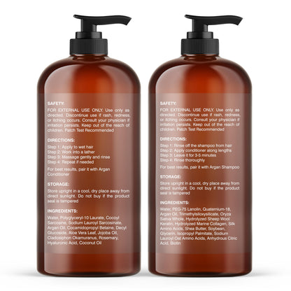 Botanic Hearth Argan Oil Shampoo & Conditioner Set – 16 oz Each, Sulfate Free