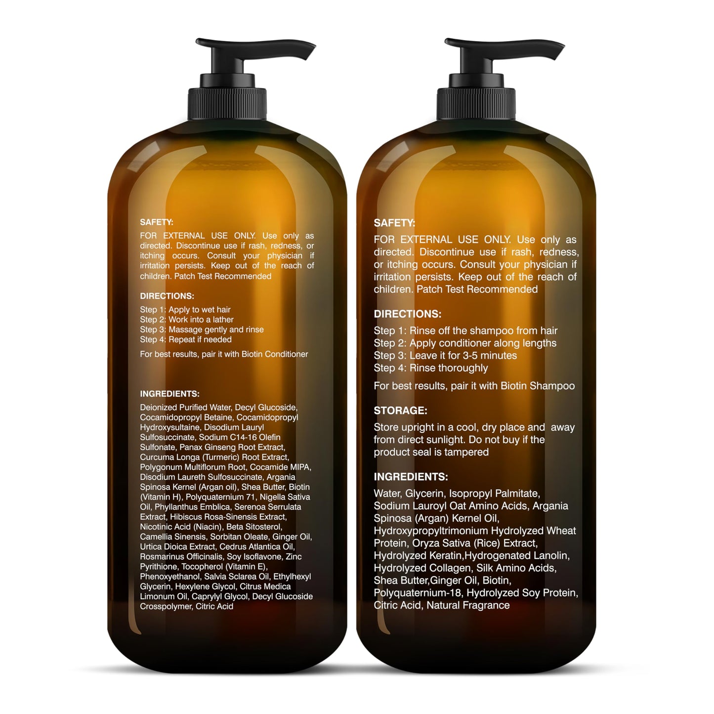 Botanic Hearth Biotin Shampoo & Conditioner Set – Ginger Oil, Keratin, Sulfate Free, 16 fl oz Each