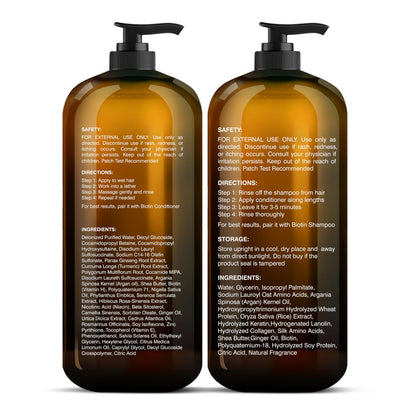 Botanic Hearth Biotin Shampoo & Conditioner Set – Ginger Oil, Keratin, Sulfate Free, 16 fl oz Each