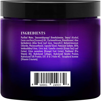 Botanic Hearth Purple Hair Mask | Brass-Neutralizing Care for Blonde, Silver & Gray Hair | 8 Oz