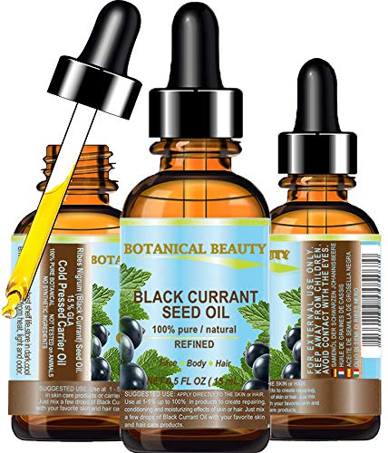 Botanical Beauty Black Currant Seed Oil – 100% Pure, Undiluted, Cold-Pressed Carrier Oil, 0.5 fl oz (15 ml)