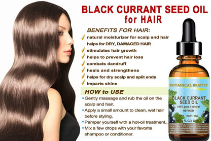 Botanical Beauty Black Currant Seed Oil - 100% Pure, Cold-Pressed Carrier Oil (1 Fl Oz)