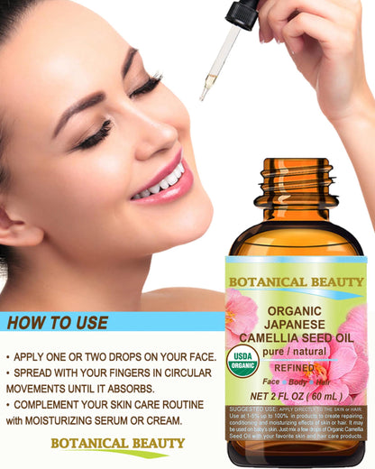 Botanical Beauty Japanese Organic Camellia Seed Oil – 100% Pure, 15 ml