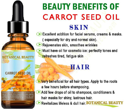 Carrot Seed Oil – 100% Natural, Cold-Pressed Carrier Oil, 60 ml | Botanical Beauty