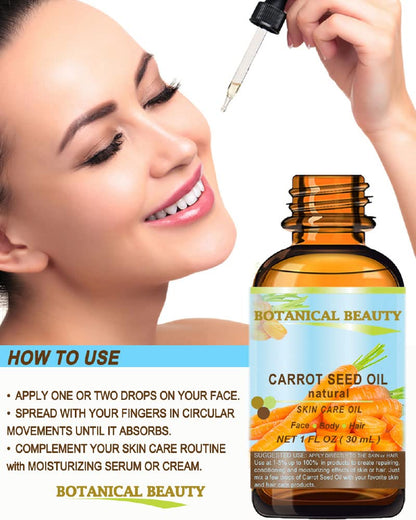 Carrot Seed Oil – 100% Natural, Cold-Pressed Carrier Oil, 60 ml | Botanical Beauty