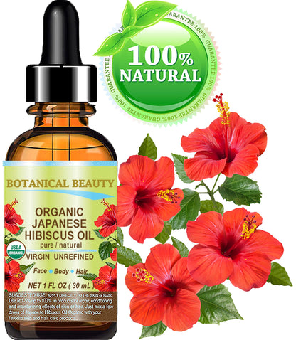 Botanical Beauty Organic Hibiscus Oil – 100% Pure Cold-Pressed Hibiscus Sabdariffa for Skin, Hair & Nails
