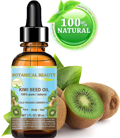 Botanical Beauty Kiwi Seed Oil – 100% Pure Cold-Pressed Carrier Oil for Face, Skin, Hair (2 Fl Oz)