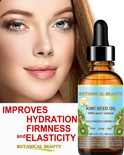 Botanical Beauty Kiwi Seed Oil – 100% Pure Cold-Pressed Carrier Oil for Face, Skin, Hair (2 Fl Oz)