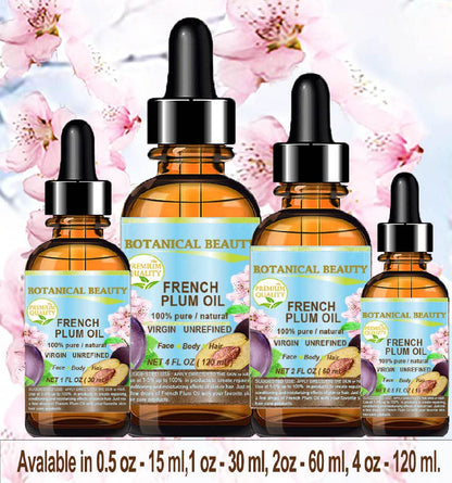 Botanical Beauty Plum Oil – 100% Pure Virgin, Cold-Pressed Carrier Oil (4 oz)