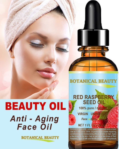 Botanical Beauty Red Raspberry Seed Oil – 4 Oz Virgin Cold-Pressed Carrier Oil