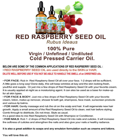 Botanical Beauty Red Raspberry Seed Oil – 4 Oz Virgin Cold-Pressed Carrier Oil