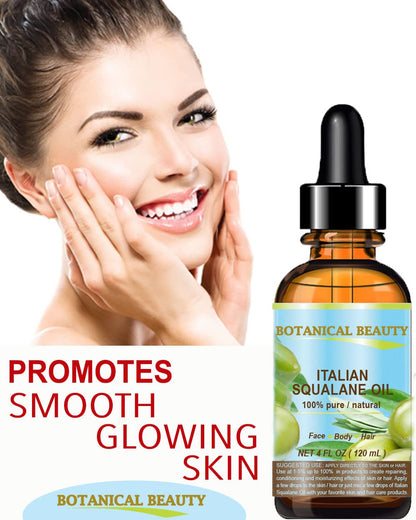 Botanical Beauty Squalane Italian Olive Oil — 100% Pure, Ultra-Pure Moisturizer (1 Fl Oz)