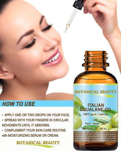 Botanical Beauty Squalane – 100% Pure Italian Olive-Derived Oil (4 oz)