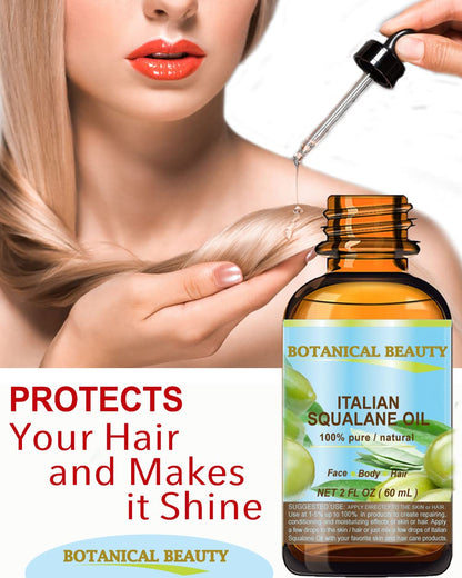 Botanical Beauty Squalane – 100% Pure Italian Olive-Derived Oil (4 oz)