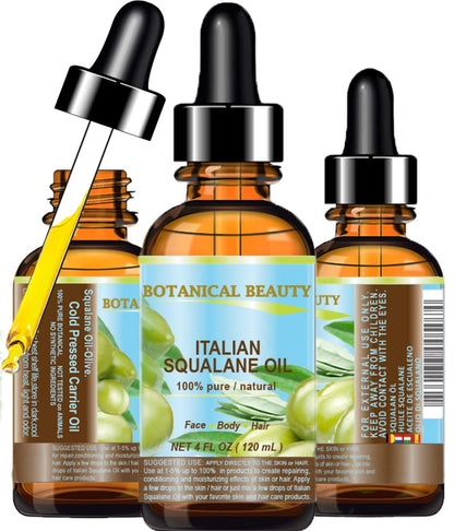 Botanical Beauty Squalane – 100% Pure Italian Olive-Derived Oil (4 oz)