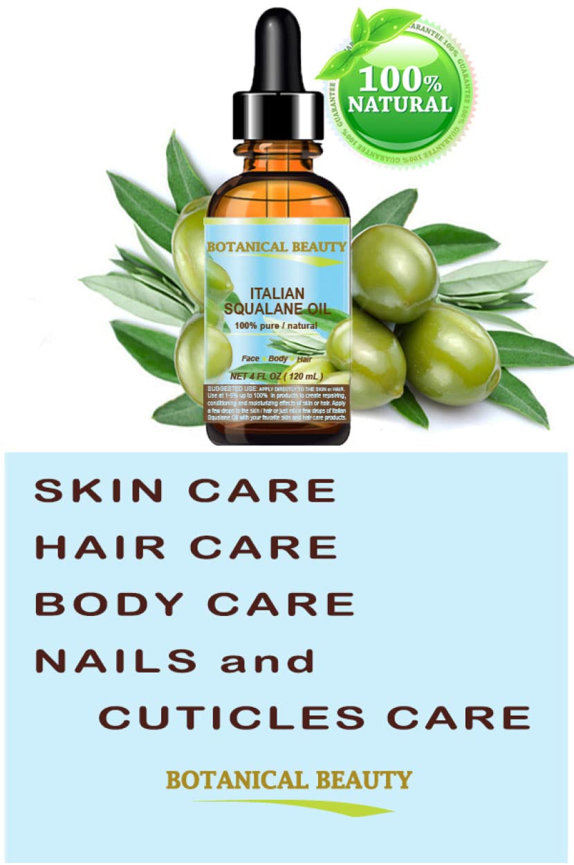 Botanical Beauty Squalane Italian Olive Oil — 100% Pure, Ultra-Pure Moisturizer (1 Fl Oz)
