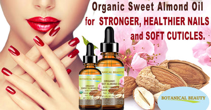 Botanical Beauty Organic Sweet Almond Oil – 100% Pure, Cold-Pressed Carrier Oil, 2 fl oz