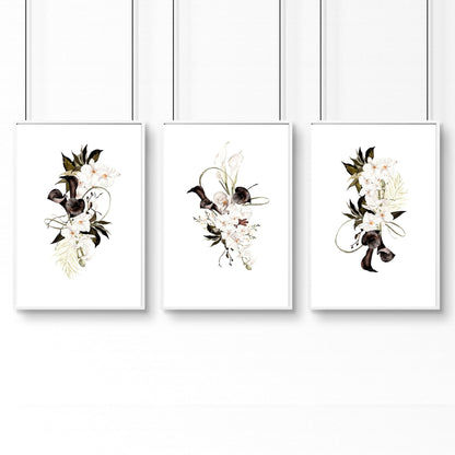 Botanical Bedroom Decor | Set of 3 wall art prints