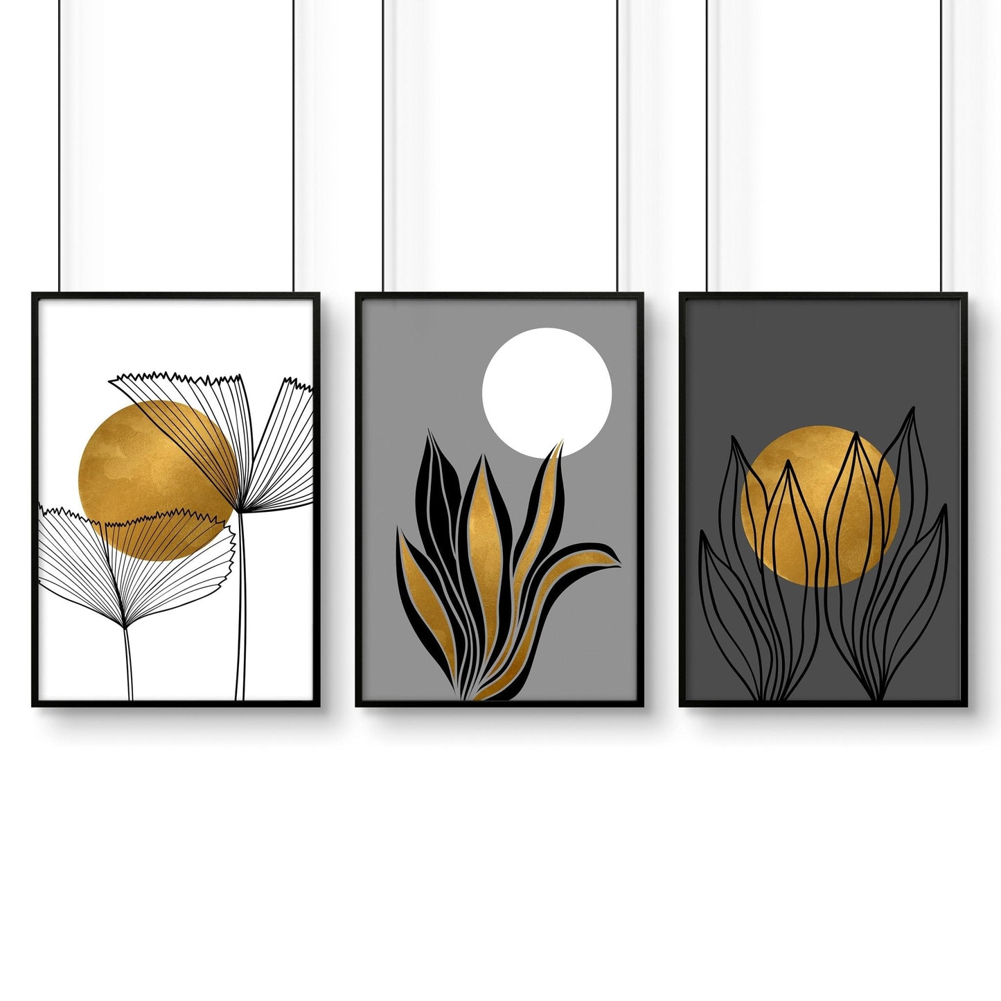 Botanical bathroom | set of 3 bathroom wall decor