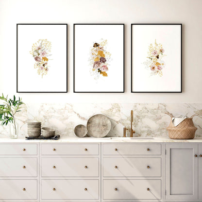 Kitchen Wall Decor Ideas – Set of 3 Botanical Prints