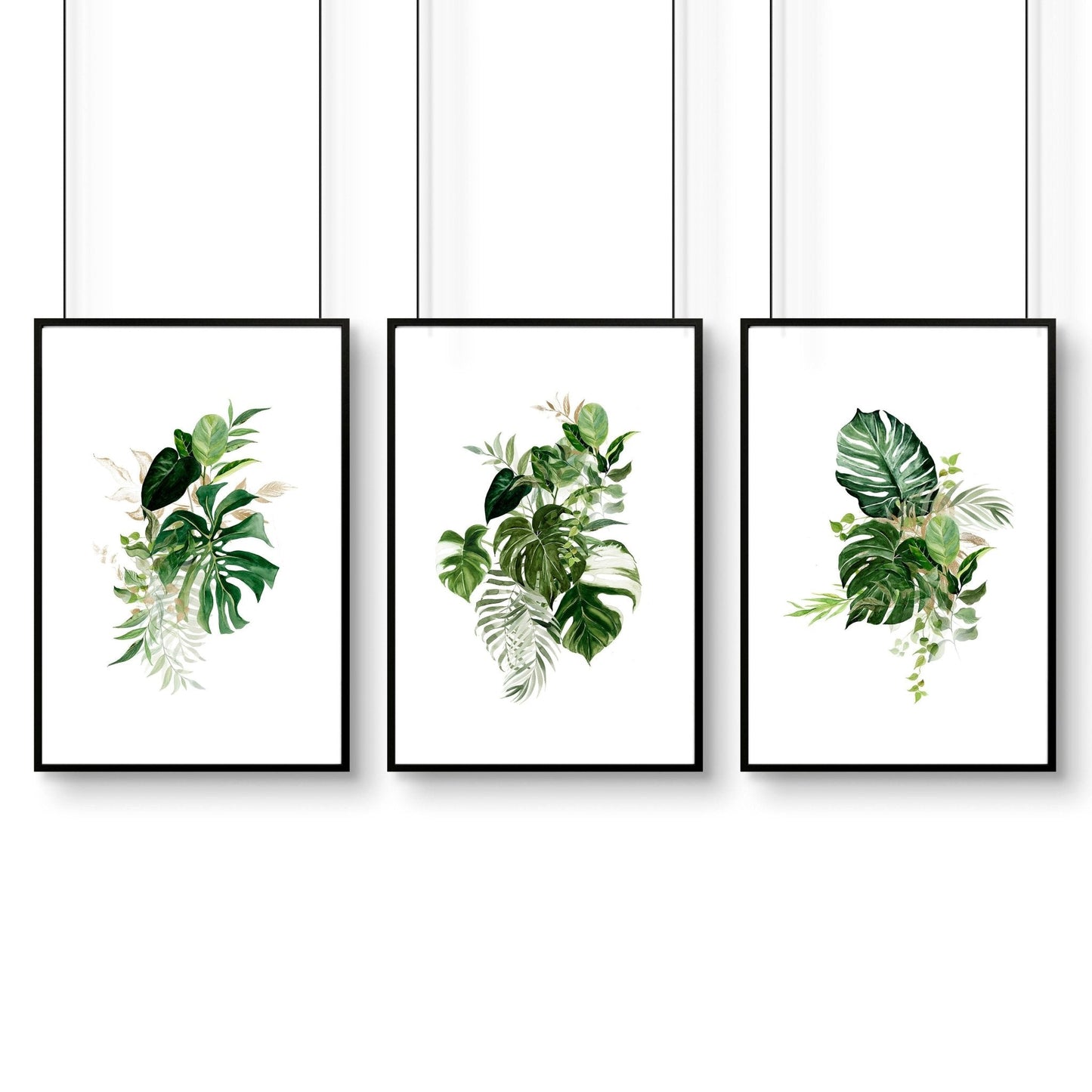 Framed Botanical Prints Set of 3 | Tropical Wall Art